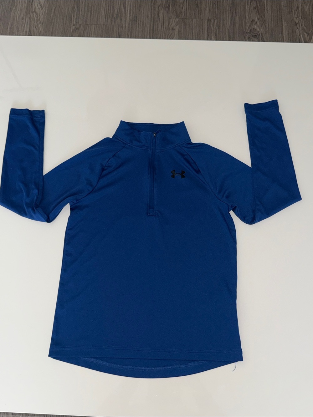 Under Armour Boys Blue 1/4 Zip Long Sleeve Performance Top